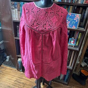The Jetset Diaries barbiecore hot pink lace mini dress